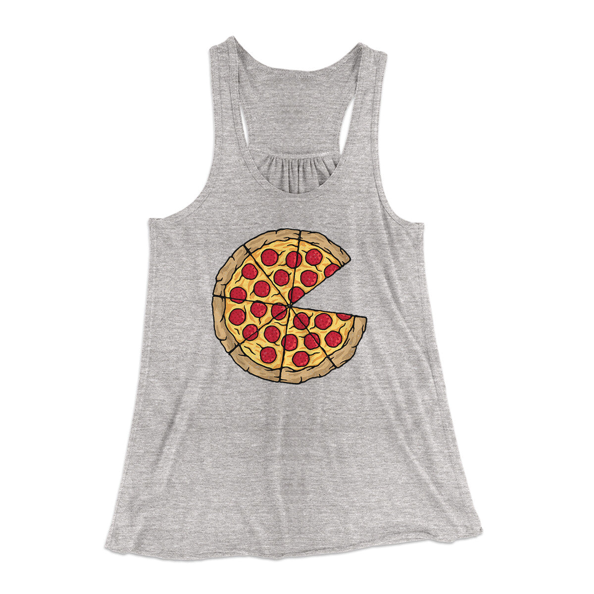 Pizza Slice Couple's Shirt Women's Flowey Racerback Tank Top | Funny Shirt from Famous In Real Life