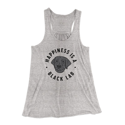 Happiness Is A Black Lab Women's Flowey Racerback Tank Top Athletic Heather | Funny Shirt from Famous In Real Life