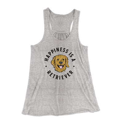 Happiness Is A Retriever Women's Flowey Racerback Tank Top Athletic Heather | Funny Shirt from Famous In Real Life