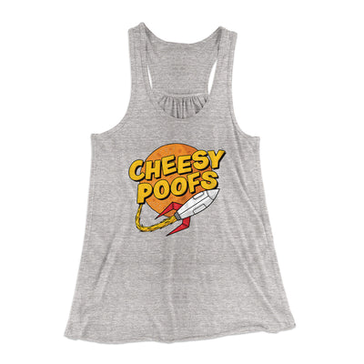 Cheesy Poofs Women's Flowey Racerback Tank Top Athletic Heather | Funny Shirt from Famous In Real Life
