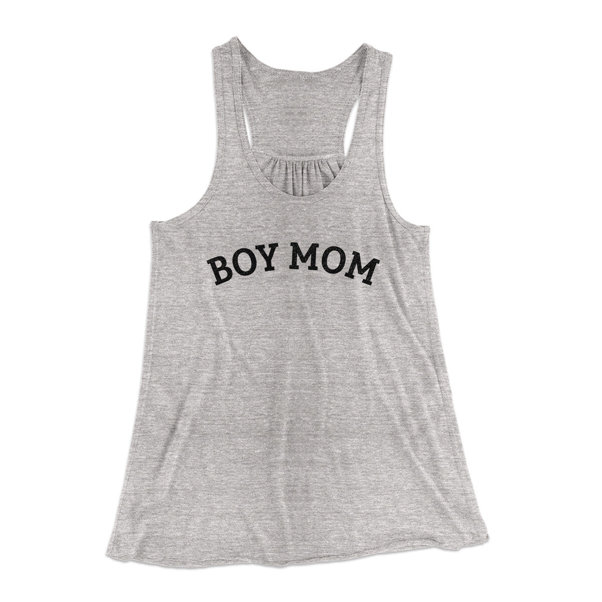 Boy Mom Women's Flowey Racerback Tank Top Athletic Heather | Funny Shirt from Famous In Real Life