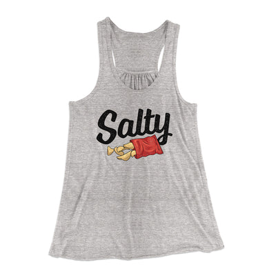 Salty Chips Women's Flowey Racerback Tank Top Athletic Heather | Funny Shirt from Famous In Real Life