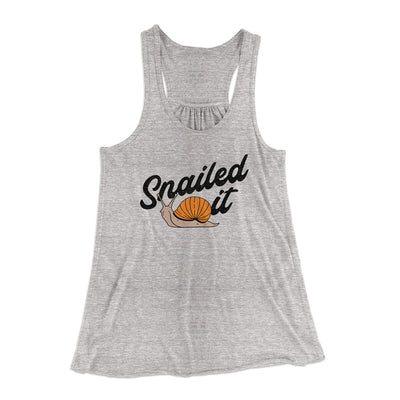 Snailed It Women's Flowey Racerback Tank Top Athletic Heather | Funny Shirt from Famous In Real Life