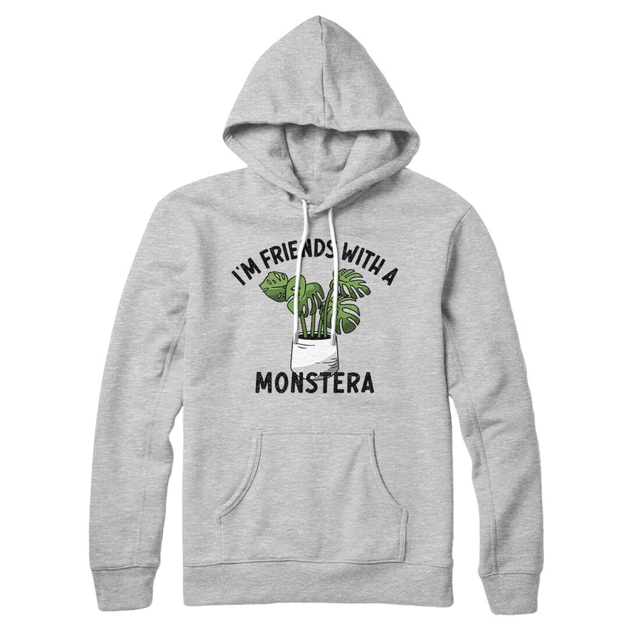 I’m Friends With A Monstera Hoodie Athletic Heather / 2XL