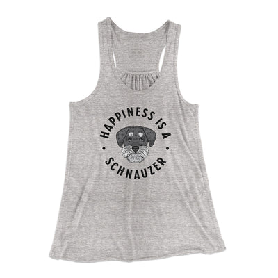 Happiness Is A Schnauzer Women's Flowey Racerback Tank Top Athletic Heather | Funny Shirt from Famous In Real Life