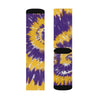 Purple & Yellow Tie Dye Adult Crew Socks M | Funny Shirt from Famous In Real Life
