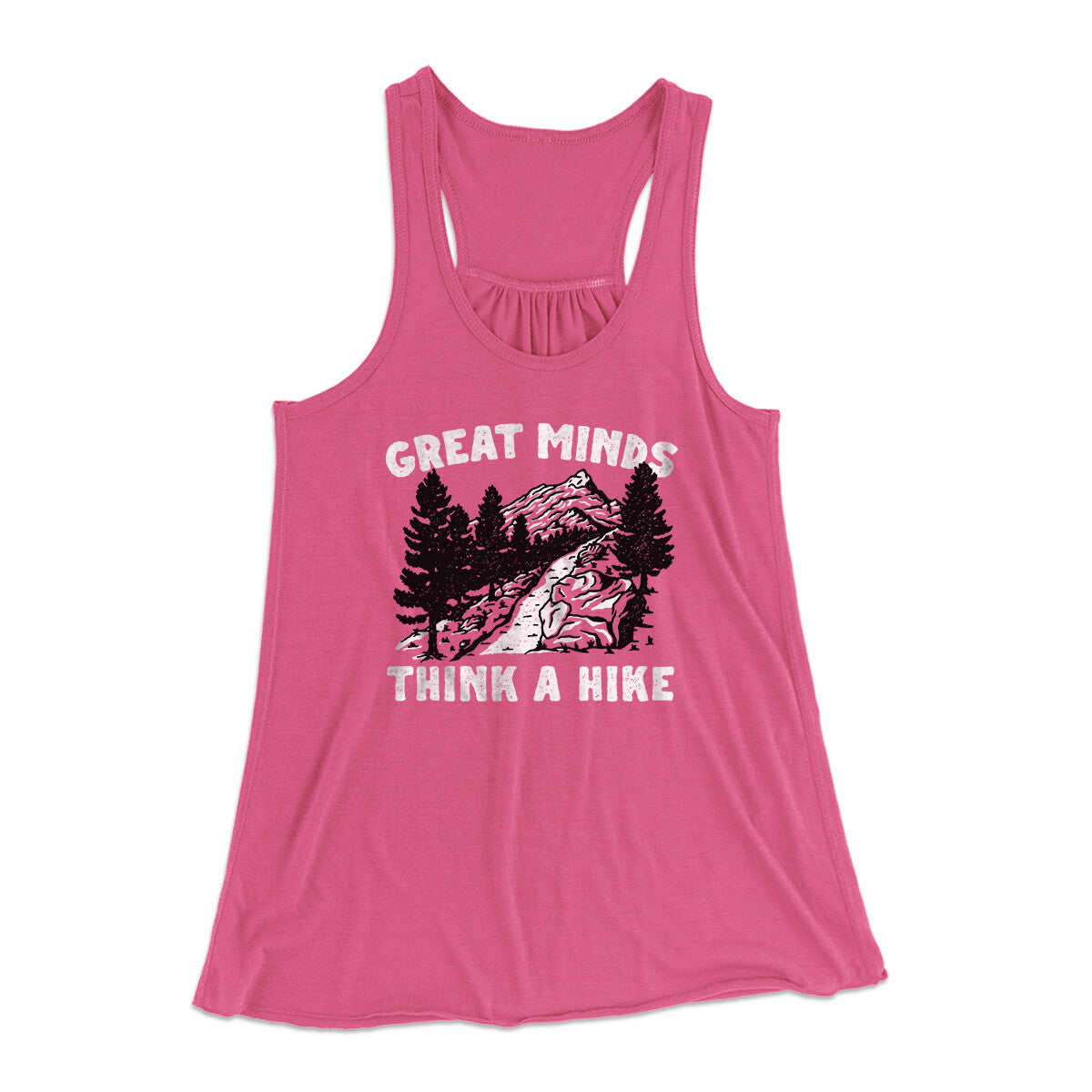 Great Minds Think A Hike Women's Flowey Racerback Tank Top | Funny Shirt from Famous In Real Life
