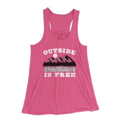 Outside Is Free Women's Flowey Racerback Tank Top Berry | Funny Shirt from Famous In Real Life