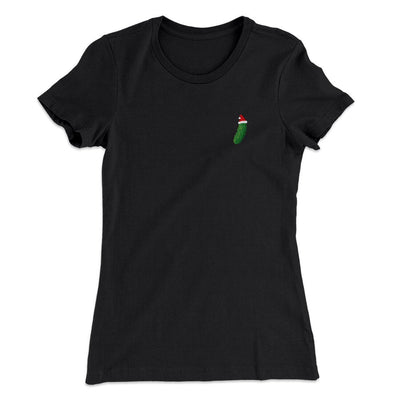 Christmas Pickle Women's T-Shirt Black | Funny Shirt from Famous In Real Life