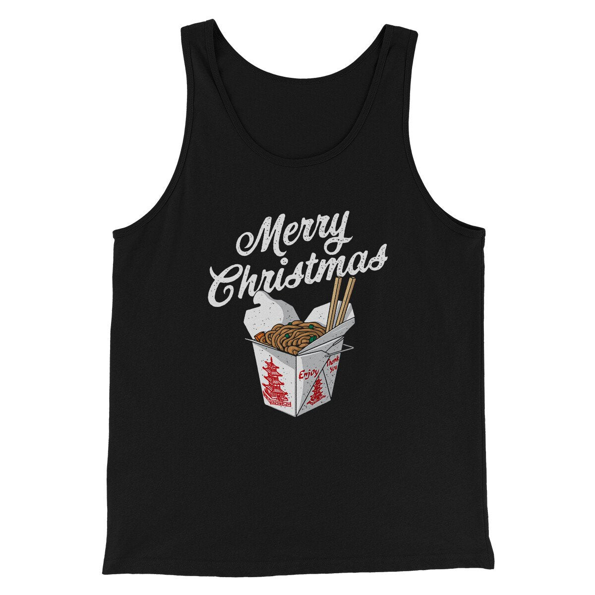 Merry Christmas Takeout Funny Hanukkah Men/Unisex Tank Top | Funny Shirt from Famous In Real Life