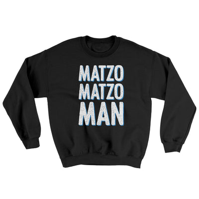 Matzo Matzo Man Ugly Sweater Black | Funny Shirt from Famous In Real Life