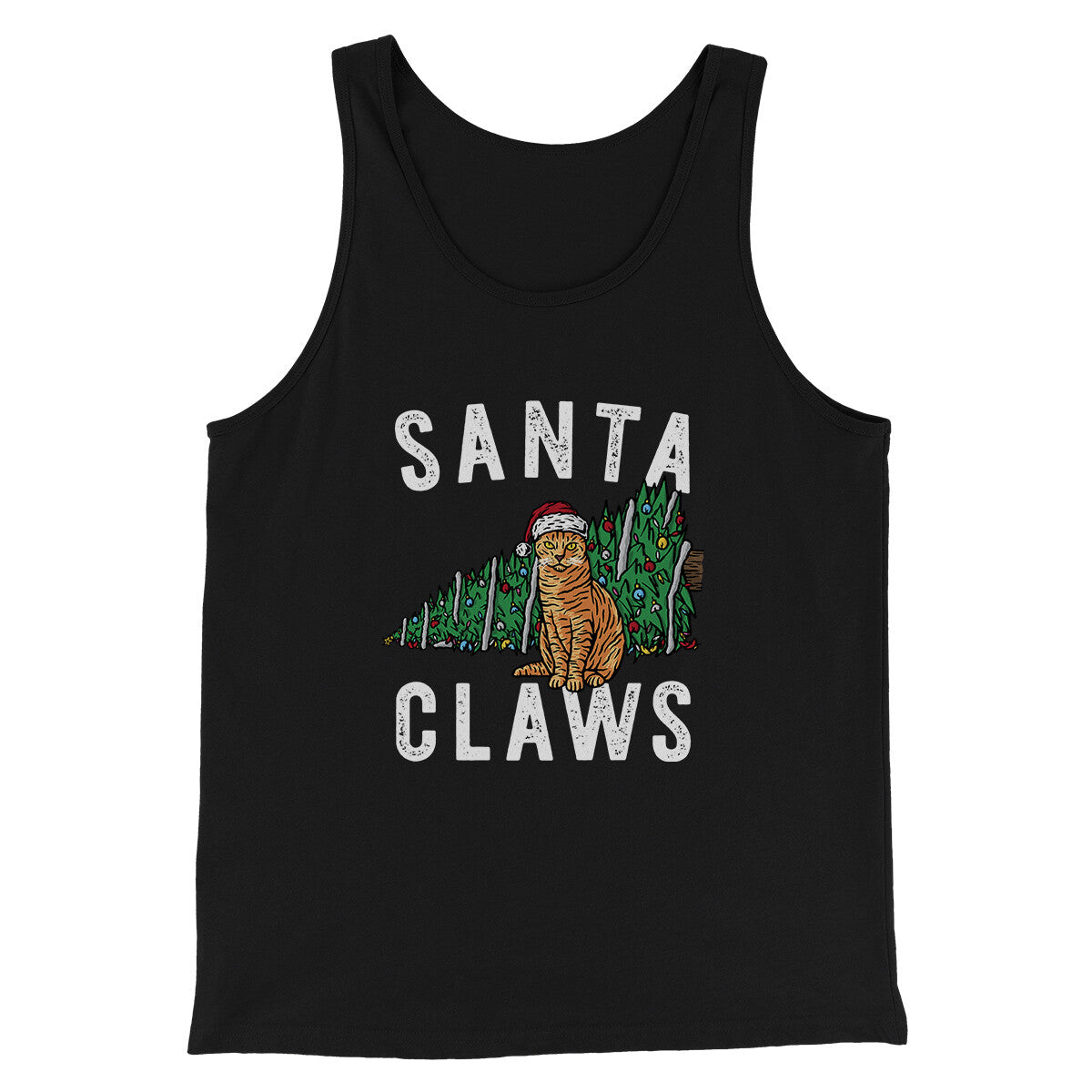Santa Claws Men/Unisex Tank Top Black | Funny Shirt from Famous In Real Life