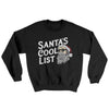 Santa’s Cool List Ugly Sweater Black | Funny Shirt from Famous In Real Life