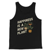 Happiness Is A New Plant Men/Unisex Tank Top Black | Funny Shirt from Famous In Real Life