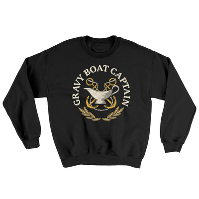 Gravy Boat Captain Ugly Sweater Black | Funny Shirt from Famous In Real Life