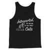 Introverted But Willing To Talk About Cats Men/Unisex Tank Top Black | Funny Shirt from Famous In Real Life