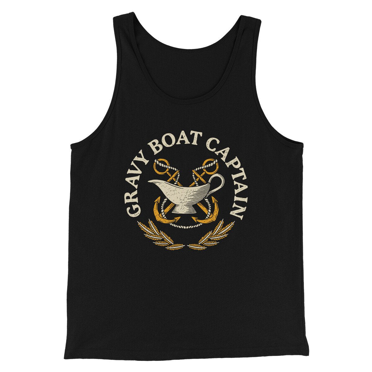Gravy Boat Captain Funny Thanksgiving Men/Unisex Tank Top Black | Funny Shirt from Famous In Real Life