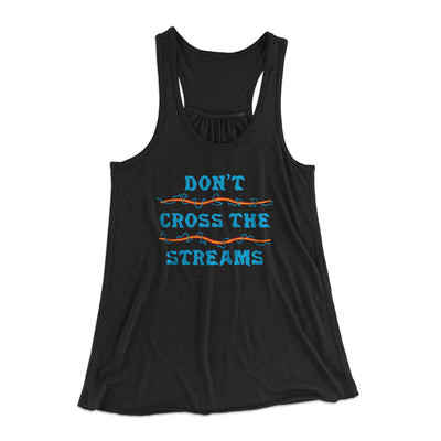 Don't Cross Streams Women's Flowey Racerback Tank Top Black | Funny Shirt from Famous In Real Life