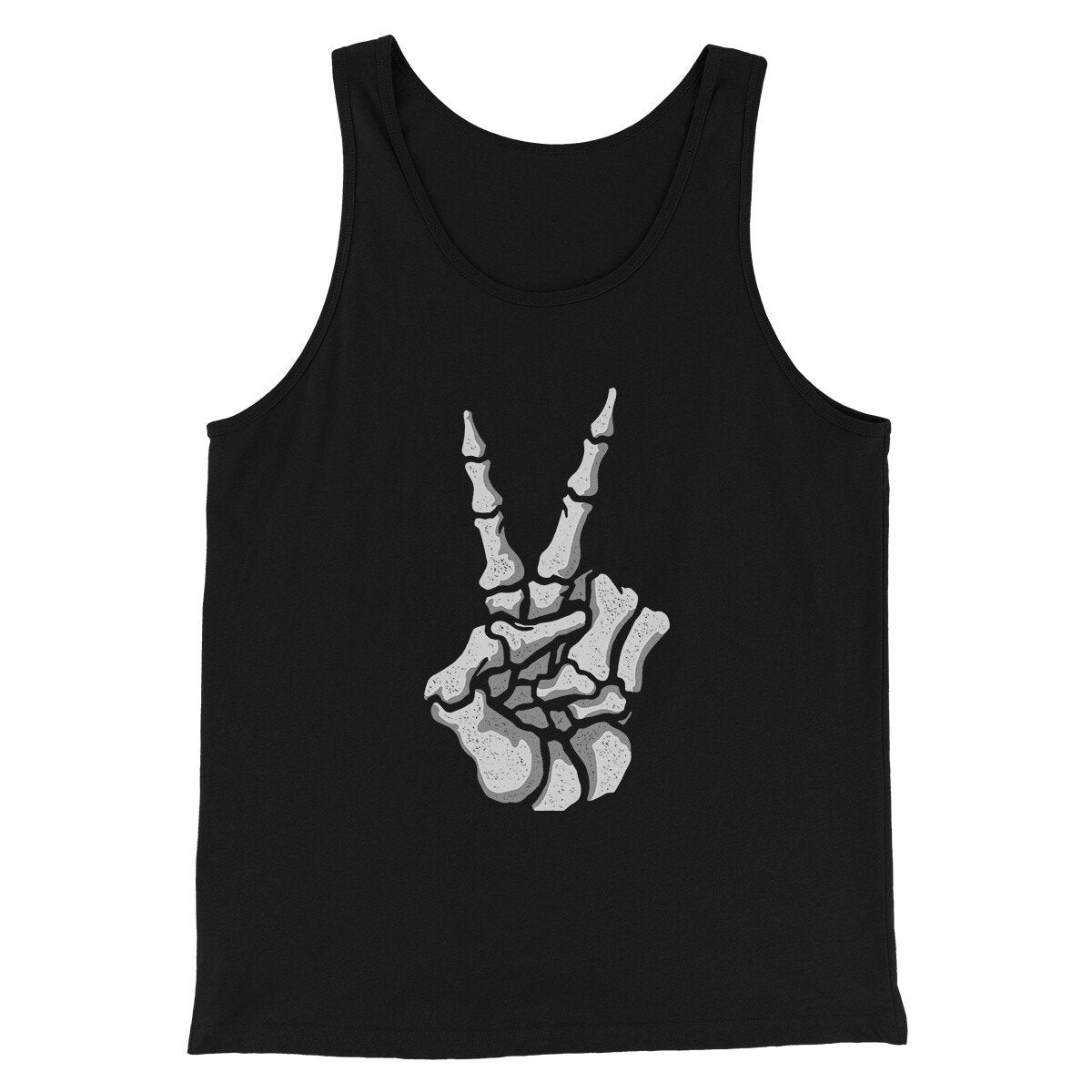 Peace Skeleton Hand Men/Unisex Tank Top Black | Funny Shirt from Famous In Real Life