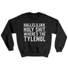 Hallelujah Holy Shit Where’s The Tylenol Ugly Sweater Black | Funny Shirt from Famous In Real Life