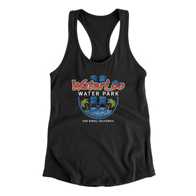 Waterloo Water Park, San Dimas Women's Racerback Tank Black | Funny Shirt from Famous In Real Life