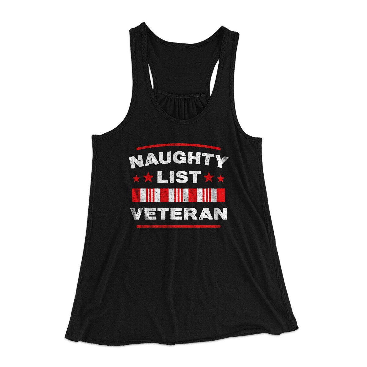 Naughty List Veterans Women's Flowey Racerback Tank Top | Funny Shirt from Famous In Real Life