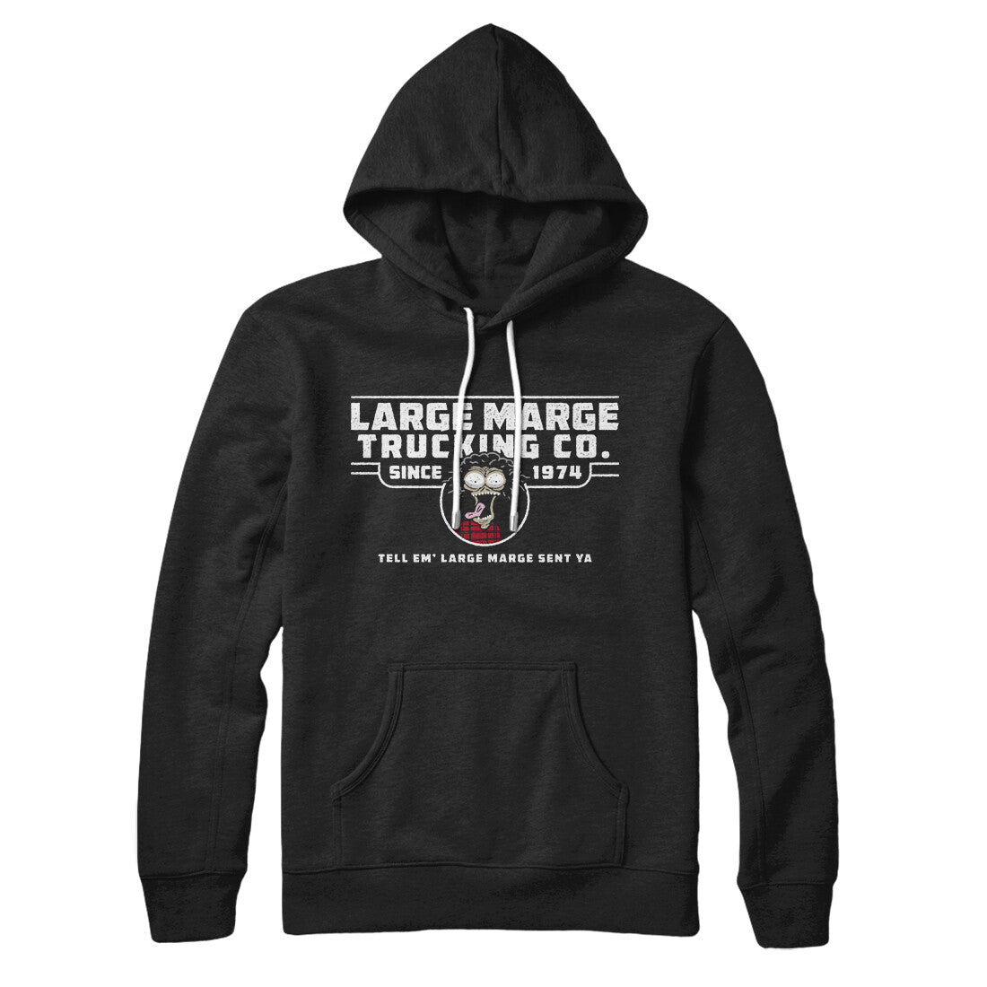 Large Marge Trucking Co Hoodie Black | Funny Shirt from Famous In Real Life
