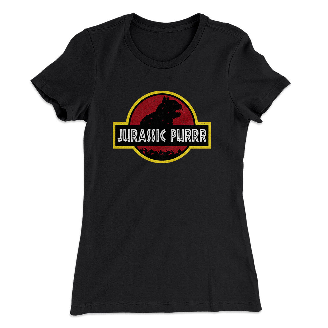 Jurassic Purr Women's T-Shirt Black | Funny Shirt from Famous In Real Life