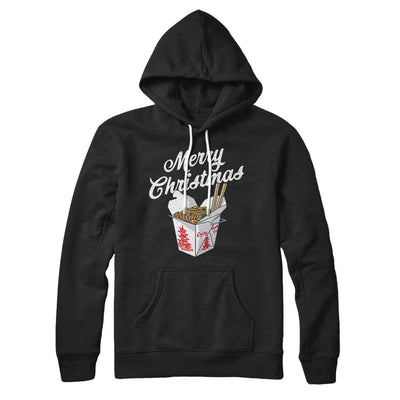 Merry Christmas Takeout Hoodie Black | Funny Shirt from Famous In Real Life
