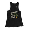Happiness Is A New Plant Women's Flowey Racerback Tank Top Black | Funny Shirt from Famous In Real Life