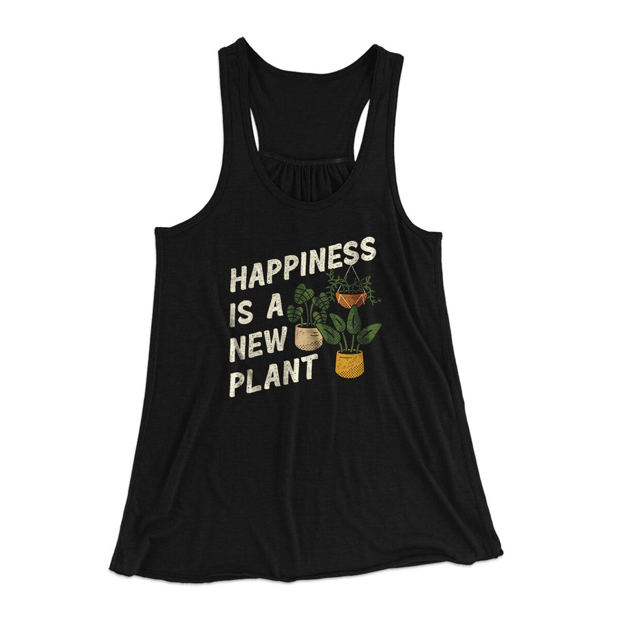 Happiness Is A New Plant Women's Flowey Racerback Tank Top | Funny Shirt from Famous In Real Life