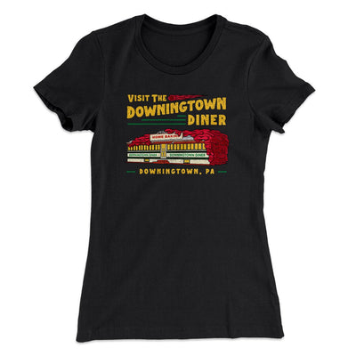 Downingtown Diner Women's T-Shirt Black | Funny Shirt from Famous In Real Life
