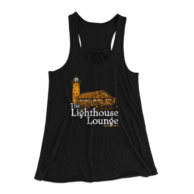 The Lighthouse Lounge Women's Flowey Racerback Tank Top Black | Funny Shirt from Famous In Real Life
