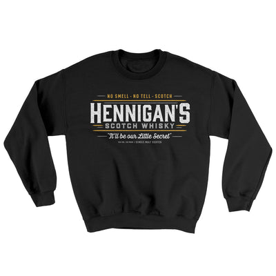 Hennigan's Scotch Whisky Ugly Sweater Black | Funny Shirt from Famous In Real Life