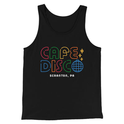 Cafe Disco Men/Unisex Tank Top Black | Funny Shirt from Famous In Real Life
