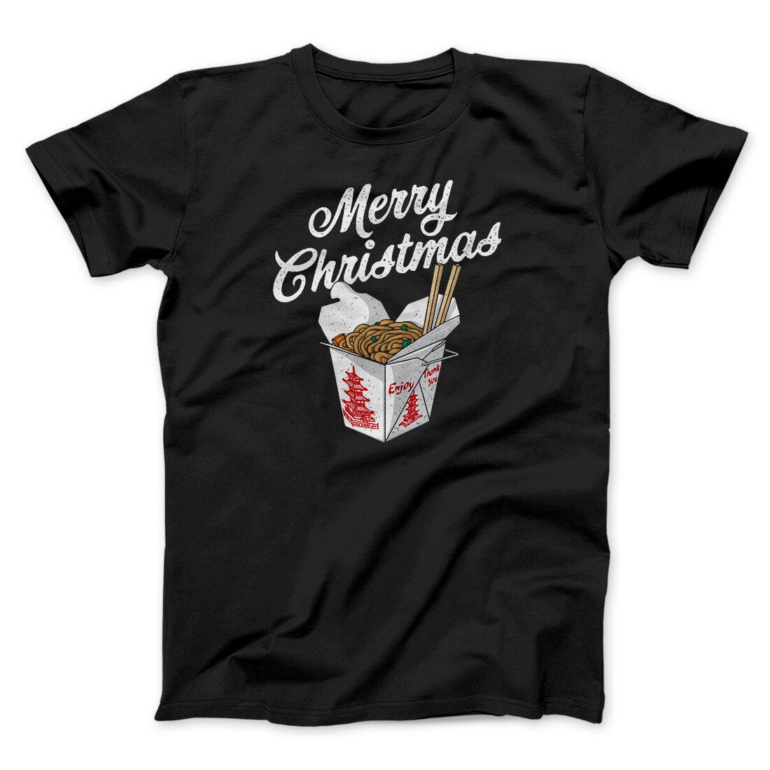 Merry Christmas Takeout Funny Hanukkah Men/Unisex T-Shirt | Funny Shirt from Famous In Real Life
