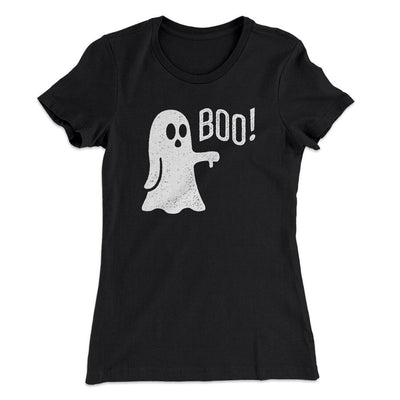 Boo - Ghost Women's T-Shirt Black | Funny Shirt from Famous In Real Life