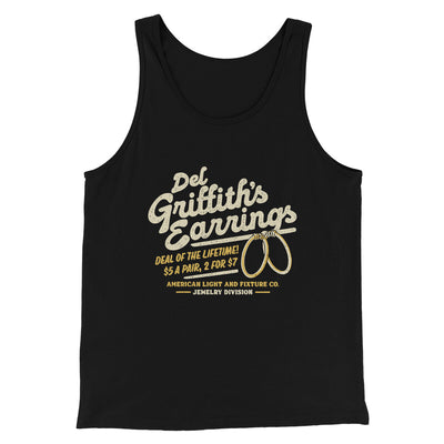 Del Griffith's Earrings Thanksgiving Funny Movie Men/Unisex Tank Top Black | Funny Shirt from Famous In Real Life