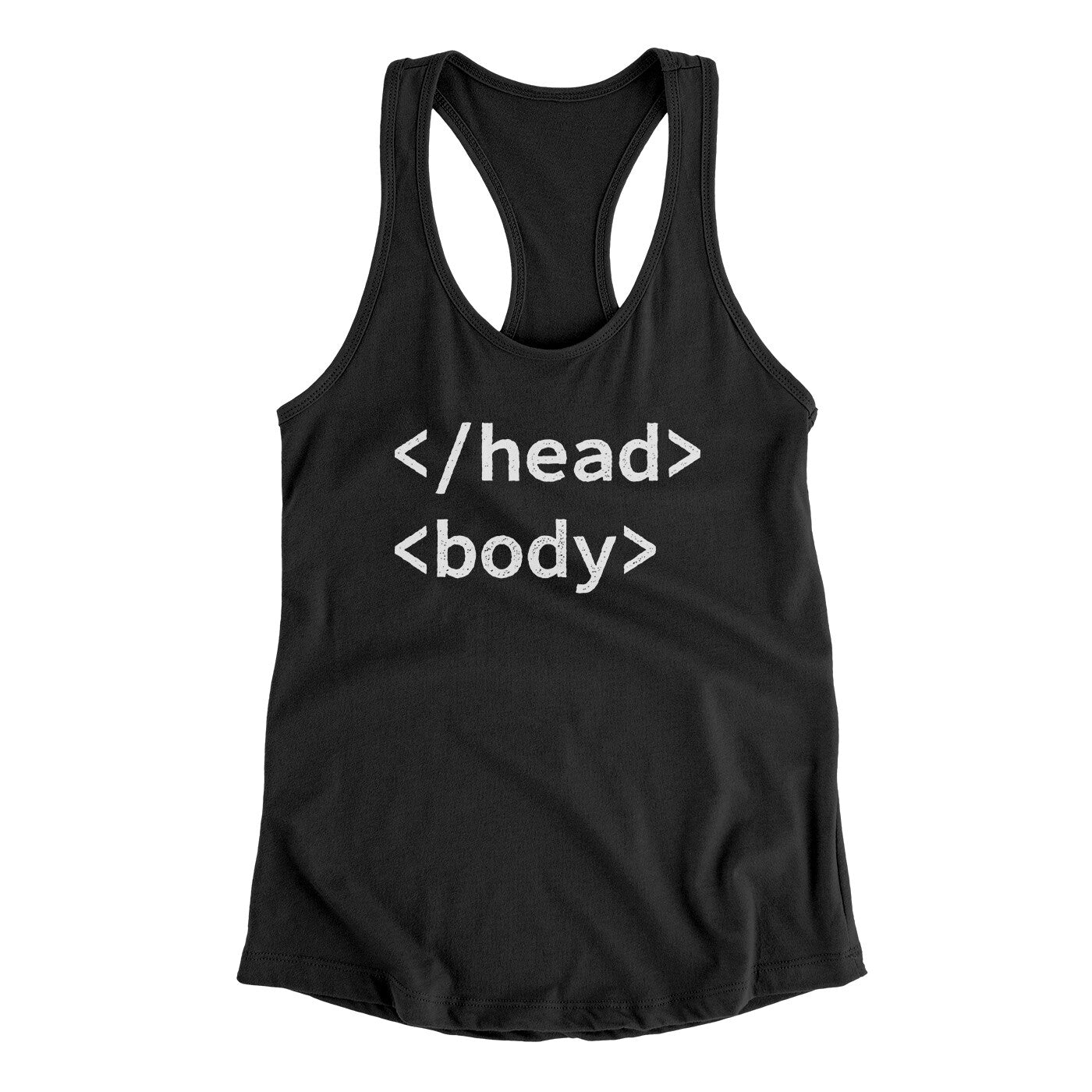 Html Head Body Funny Women's Racerback Tank | Funny Shirt from Famous In Real Life