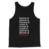 Reindeer Names Men/Unisex Tank Top Black | Funny Shirt from Famous In Real Life
