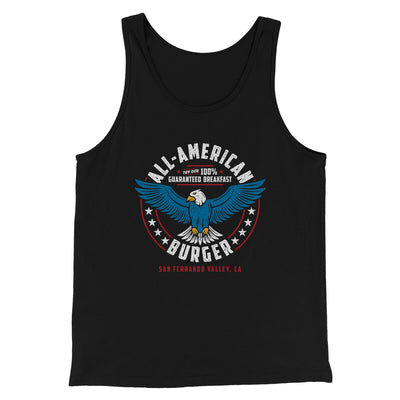 All American Burger Funny Movie Men/Unisex Tank Top Black | Funny Shirt from Famous In Real Life
