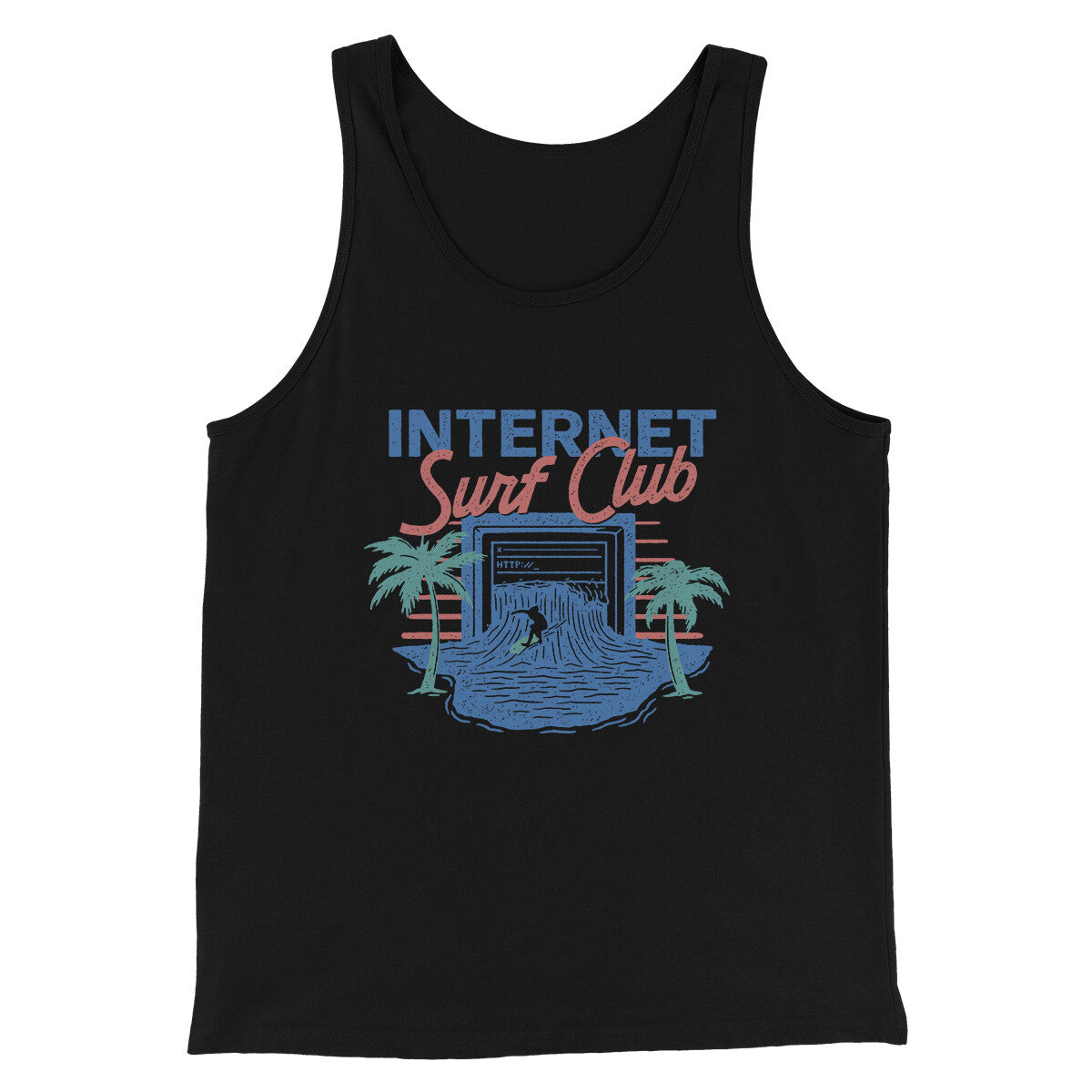 Internet Surf Club Funny Men/Unisex Tank Top Black | Funny Shirt from Famous In Real Life
