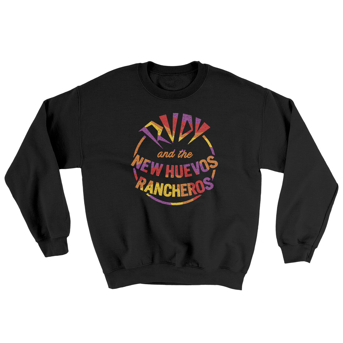 Rudy And The New Huevo Rancheros Ugly Sweater Black | Funny Shirt from Famous In Real Life
