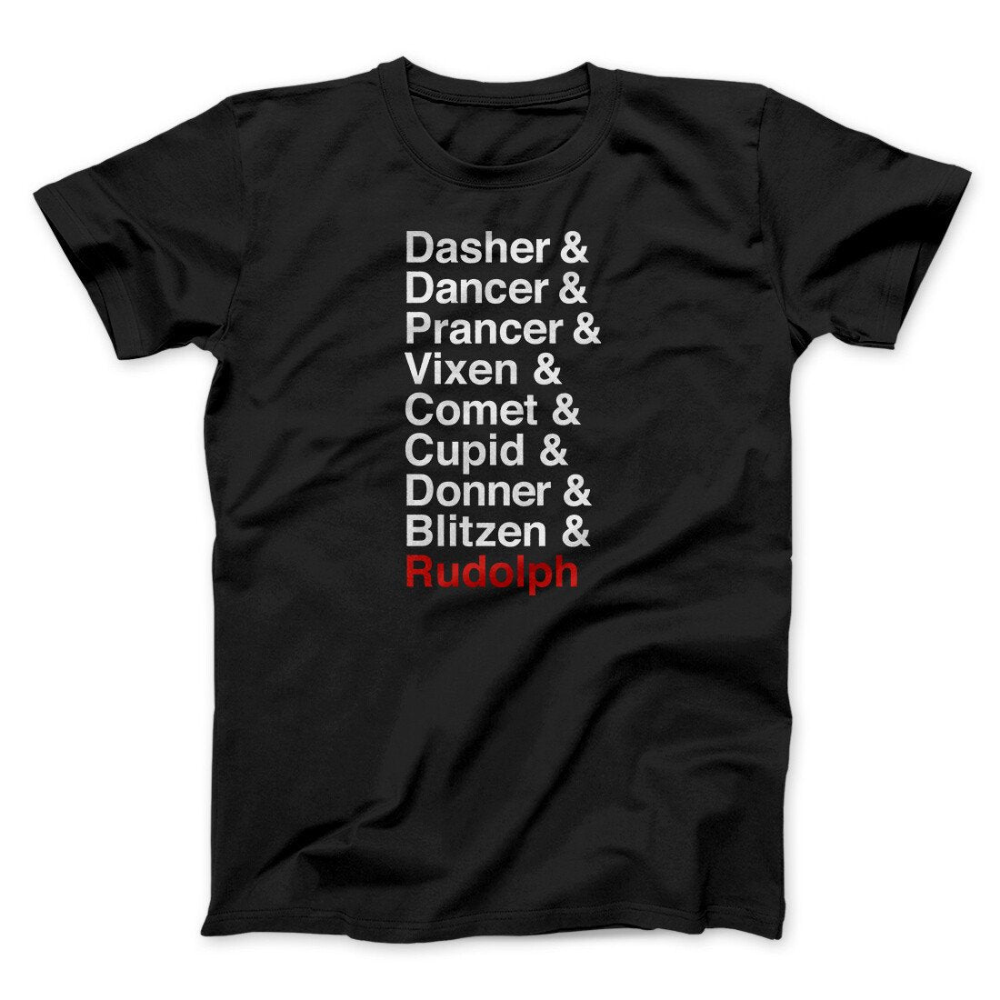 Reindeer Names Men/Unisex T-Shirt | Funny Shirt from Famous In Real Life