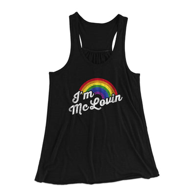 I'm Mclovin Women's Flowey Racerback Tank Top Black | Funny Shirt from Famous In Real Life