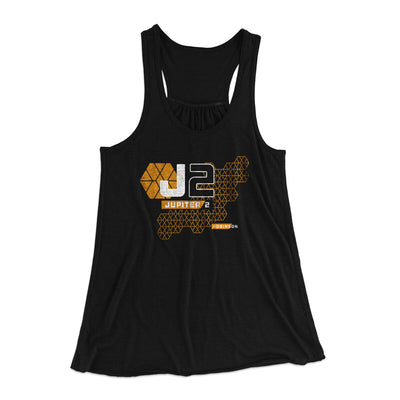 Robinson Jupiter 2 Crew Women's Flowey Racerback Tank Top Black | Funny Shirt from Famous In Real Life