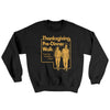 Thanksgiving Pre-Dinner Walk Ugly Sweater Black | Funny Shirt from Famous In Real Life