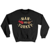 Man Vs Turkey Ugly Sweater Black | Funny Shirt from Famous In Real Life