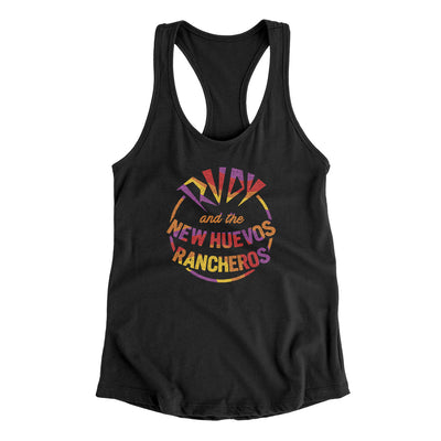 Rudy And The New Huevo Rancheros Women's Racerback Tank Black | Funny Shirt from Famous In Real Life