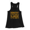 Dorothy In The Streets Blanche In The Sheets Women's Flowey Racerback Tank Top Black | Funny Shirt from Famous In Real Life